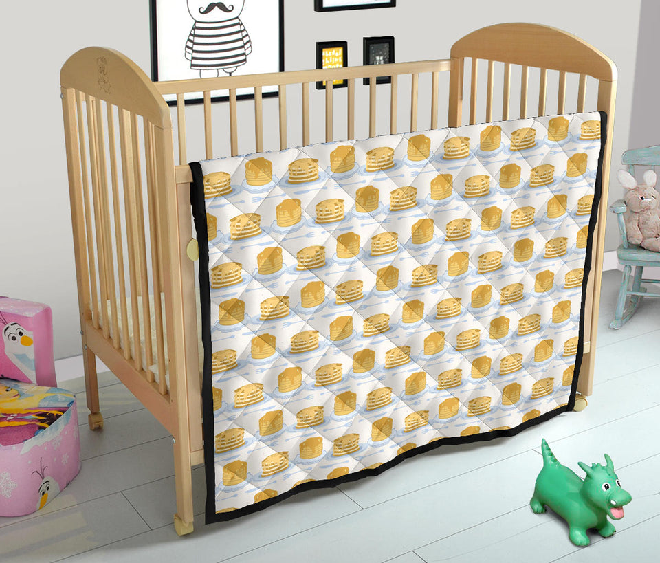 Pancake Pattern Print Design 01 Premium Quilt