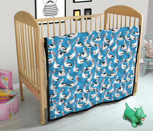 Pelican Pattern Print Design 04 Premium Quilt