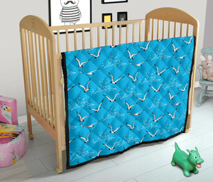 Seagull Pattern Print Design 05 Premium Quilt