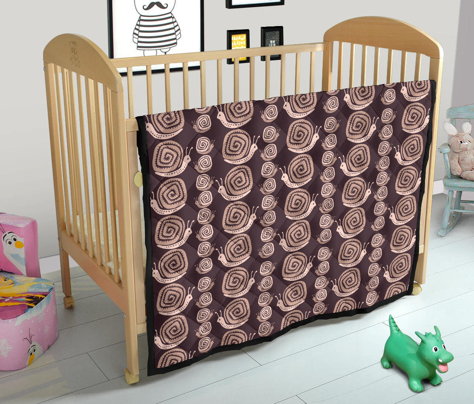 Snail Pattern Print Design 03 Premium Quilt