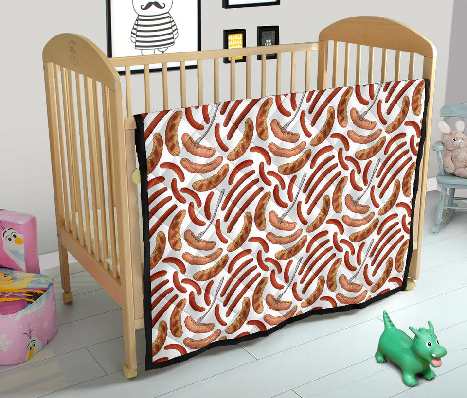 Sausage Pattern Print Design 05 Premium Quilt