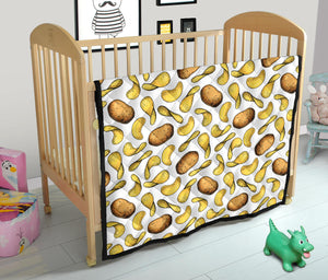 Potato Chips Pattern Print Design 01 Premium Quilt