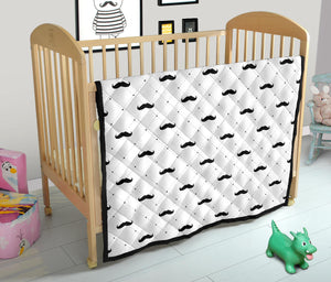 Mustache Beard Pattern Print Design 04 Premium Quilt