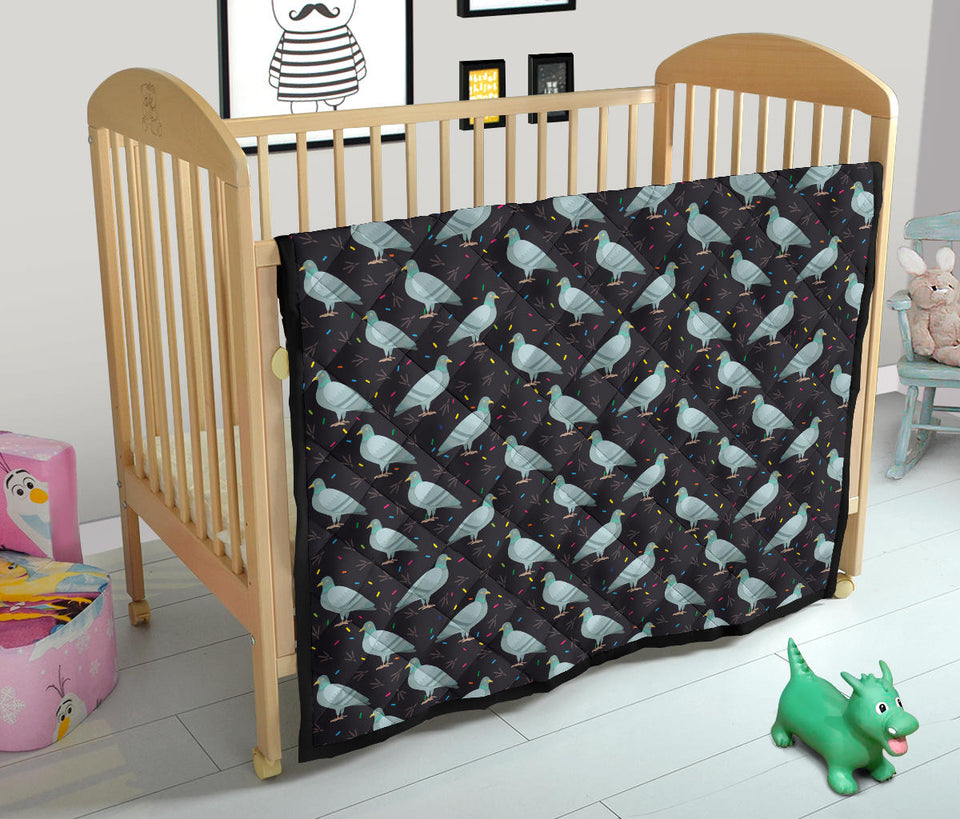 Pigeon Pattern Print Design 01 Premium Quilt