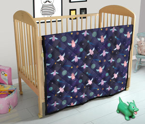 Pig Pattern Print Design 05 Premium Quilt