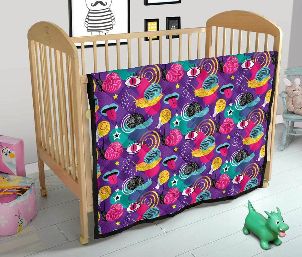 Snail Pattern Print Design 02 Premium Quilt