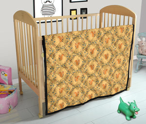 Squirrel Pattern Print Design 01 Premium Quilt