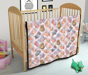 Pig Pattern Print Design 02 Premium Quilt