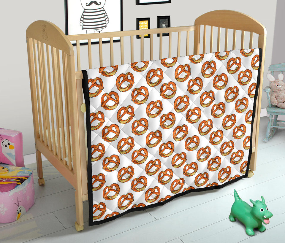 Pretzels Pattern Print Design 03 Premium Quilt