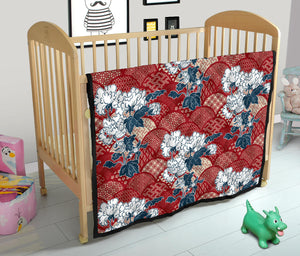 Red Theme Japanese Pattern Premium Quilt