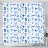 Blue Snowflake Pattern Shower Curtain Fulfilled In US