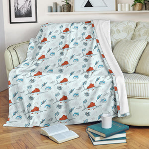 Swordfish Pattern Print Design 03 Premium Blanket
