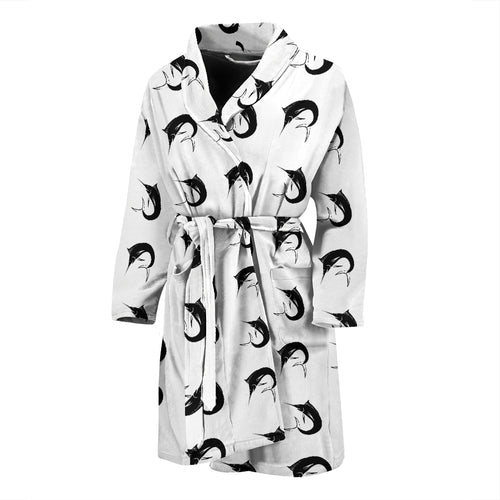 Swordfish Pattern Print Design 01 Men Bathrobe