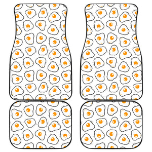 Fried Eggs Pattern Print Design 05 Front and Back Car Mats