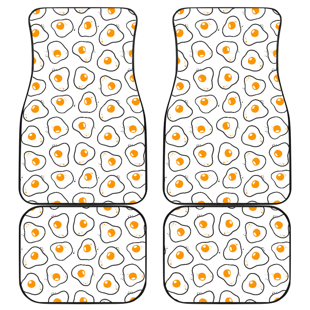 Fried Eggs Pattern Print Design 05 Front and Back Car Mats