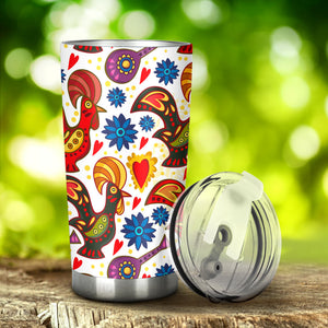 Colorful Rooster Chicken Guitar Pattern Tumbler