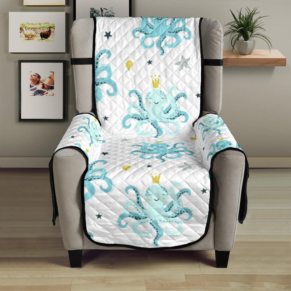 Octopus Blue Pattern Chair Cover Protector