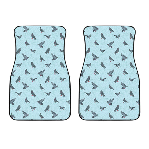 Pigeon Pattern Print Design 02 Front Car Mats