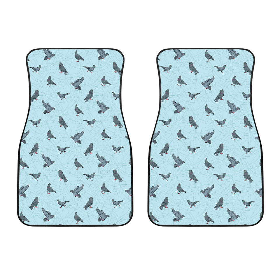 Pigeon Pattern Print Design 02 Front Car Mats