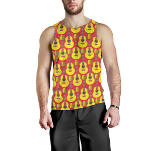 Classic Guitar Theme Pattern Men Tank Top