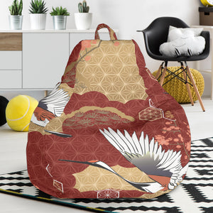 Japanese Crane Theme Pattern Bean Bag Cover