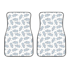 Hippopotamus Pattern Print Design 01 Front Car Mats