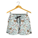 Teddy Bear Pattern Print Design 02 Women Shorts