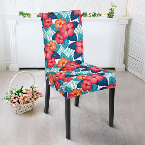Hibiscus Pattern Print Design 05 Dining Chair Slipcover