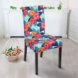 Hibiscus Pattern Print Design 05 Dining Chair Slipcover