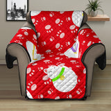 Meneki Neko Lucky Cat Pattern Red Background Recliner Cover Protector