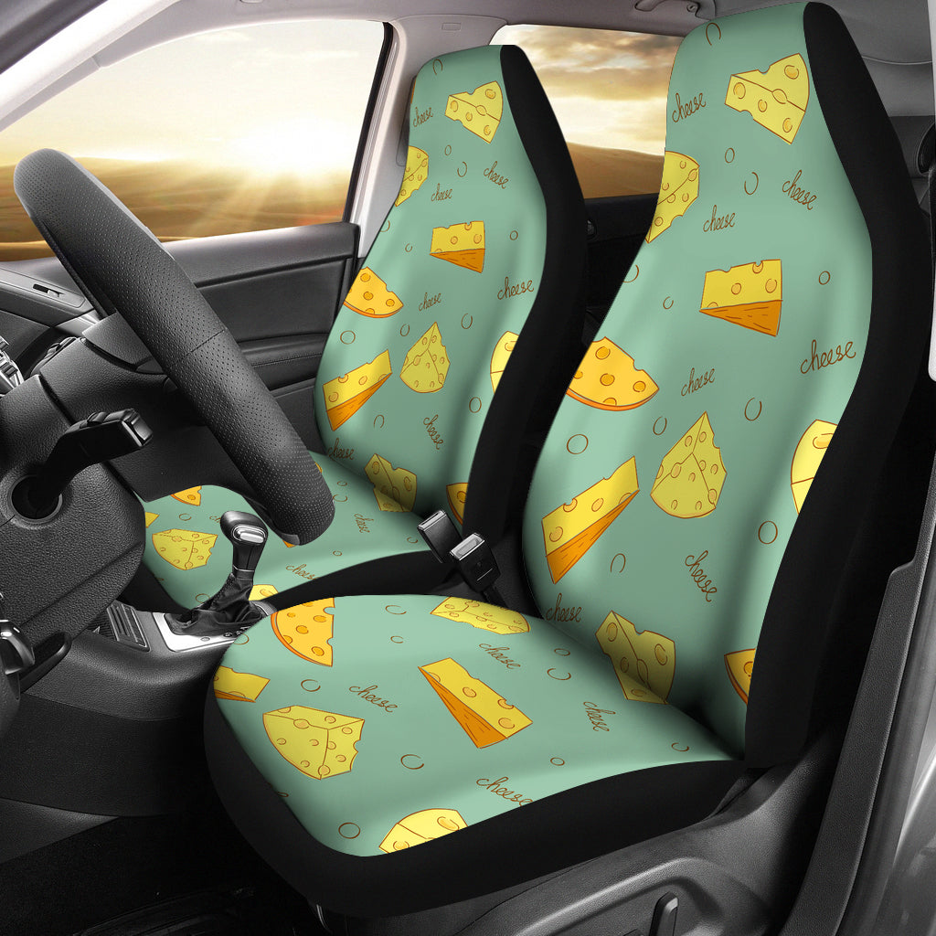 Cheese Pattern Background Universal Fit Car Seat Covers