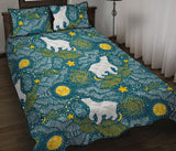 Polar Bear Pattern Quilt Bed Set