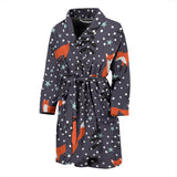 Fox Snow Winter Pattern Men Bathrobe