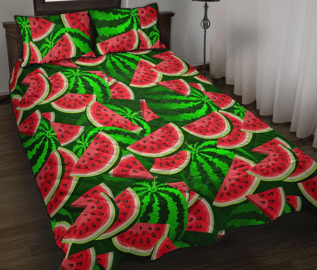 Watermelon Pattern Theme Quilt Bed Set