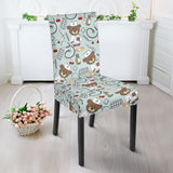 Teddy Bear Pattern Print Design 02 Dining Chair Slipcover