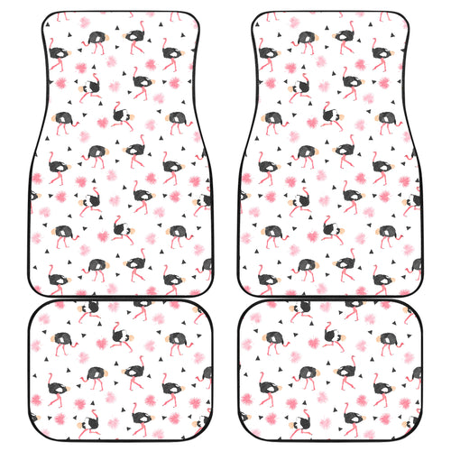 Ostrich Pattern Print Design 03 Front and Back Car Mats