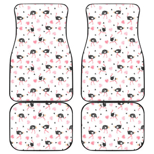 Ostrich Pattern Print Design 03 Front and Back Car Mats