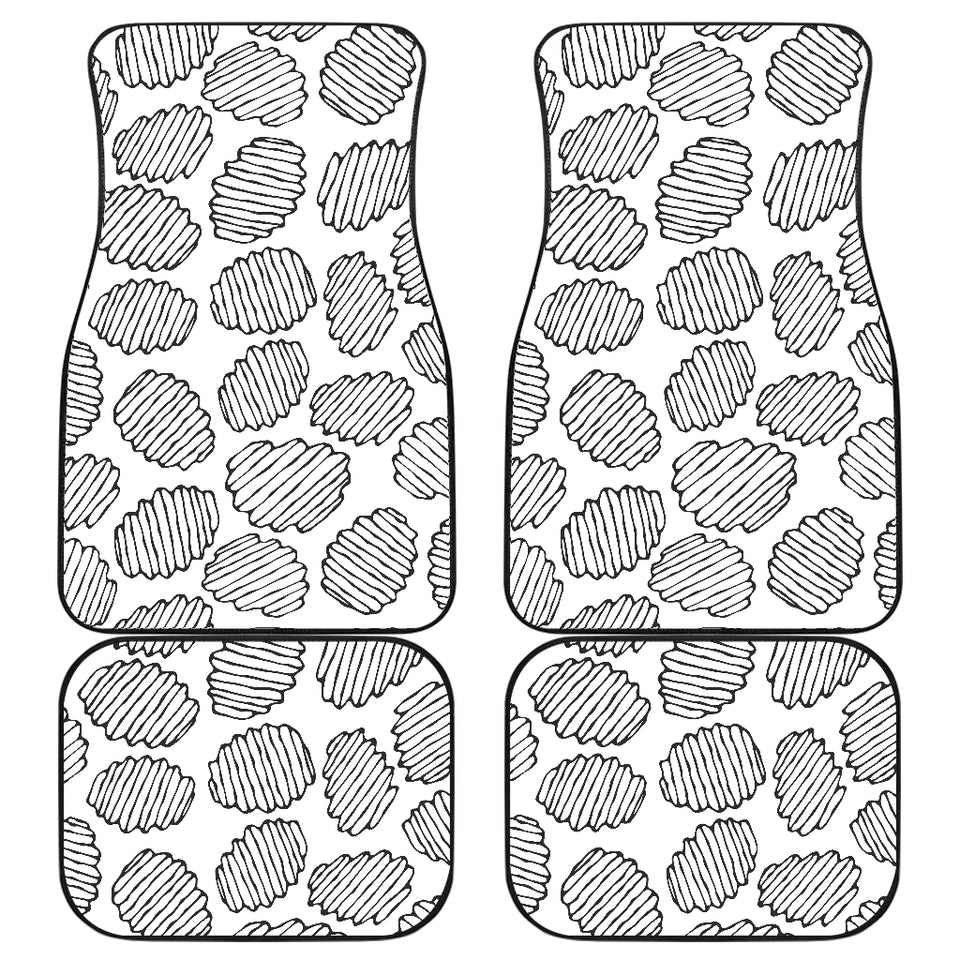 Potato Chips Pattern Print Design 03 Front and Back Car Mats