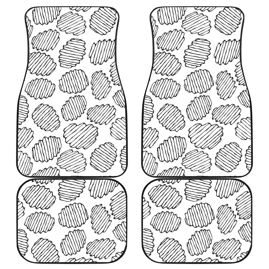 Potato Chips Pattern Print Design 03 Front and Back Car Mats