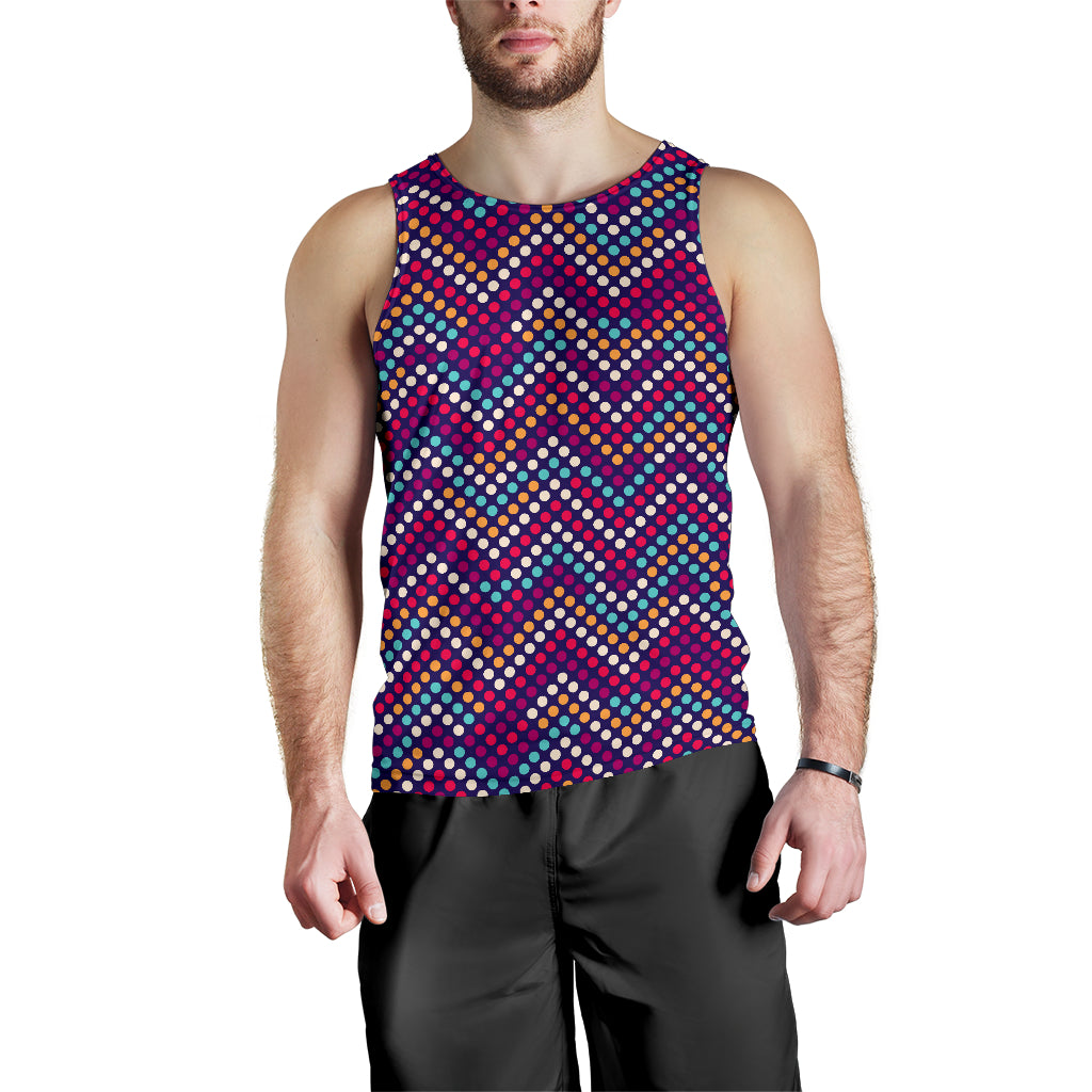 Zigzag Chevron Pokka Dot Aboriginal Pattern Men Tank Top