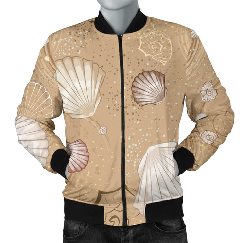 Shell Pattern Sand Men Bomber Jacket