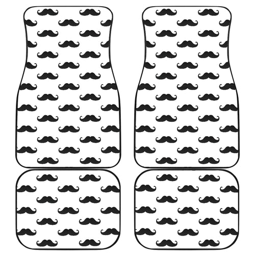 Mustache Beard Pattern Print Design 05 Front and Back Car Mats