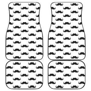 Mustache Beard Pattern Print Design 05 Front and Back Car Mats