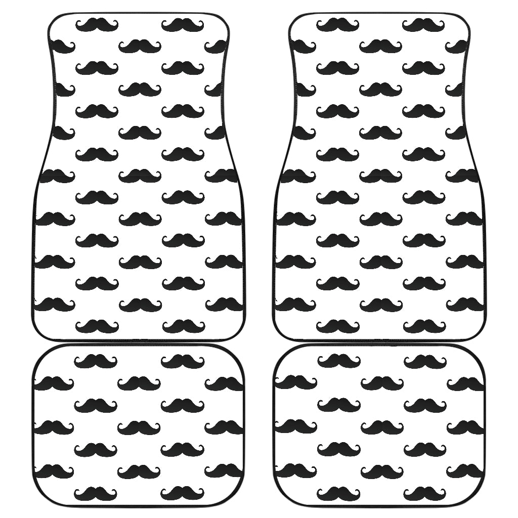 Mustache Beard Pattern Print Design 05 Front and Back Car Mats