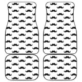 Mustache Beard Pattern Print Design 05 Front and Back Car Mats