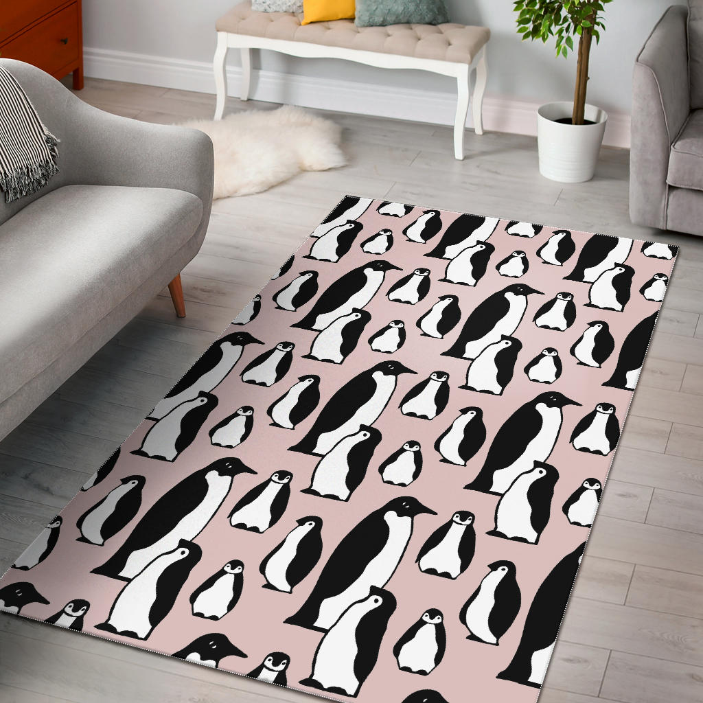 Penguin Pattern Background Area Rug