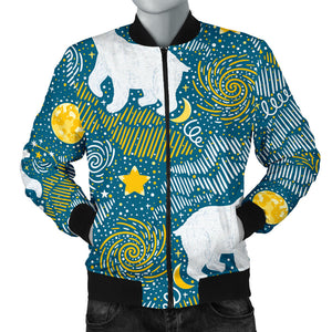 Polar Bear Pattern Men Bomber Jacket