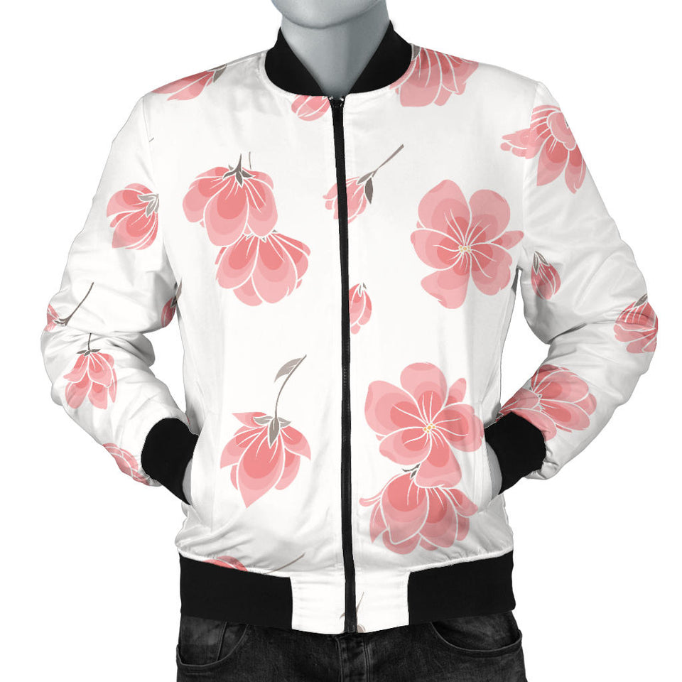 Sakura Pattern Men Bomber Jacket