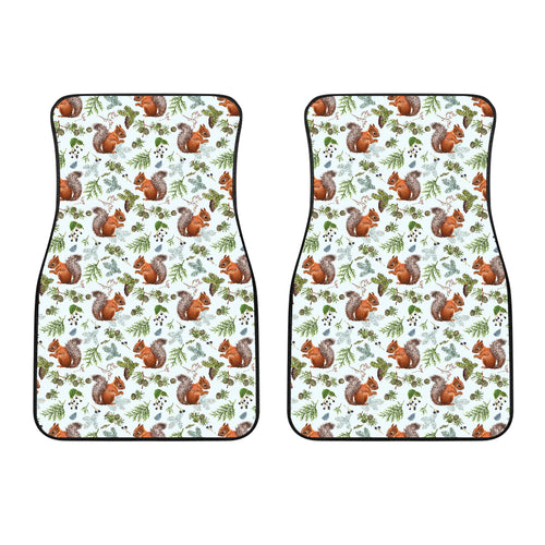 Squirrel Pattern Print Design 02 Front Car Mats