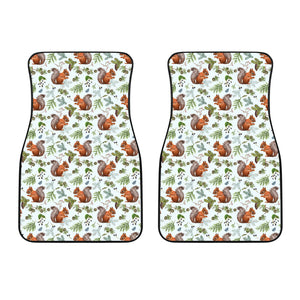 Squirrel Pattern Print Design 02 Front Car Mats